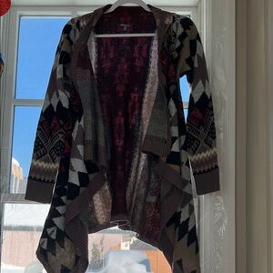 Charlotte Russe Multicolor Geometric Cardigan
